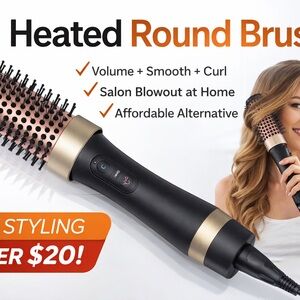 Heated Round Styling Brush - Black and Rose Gold